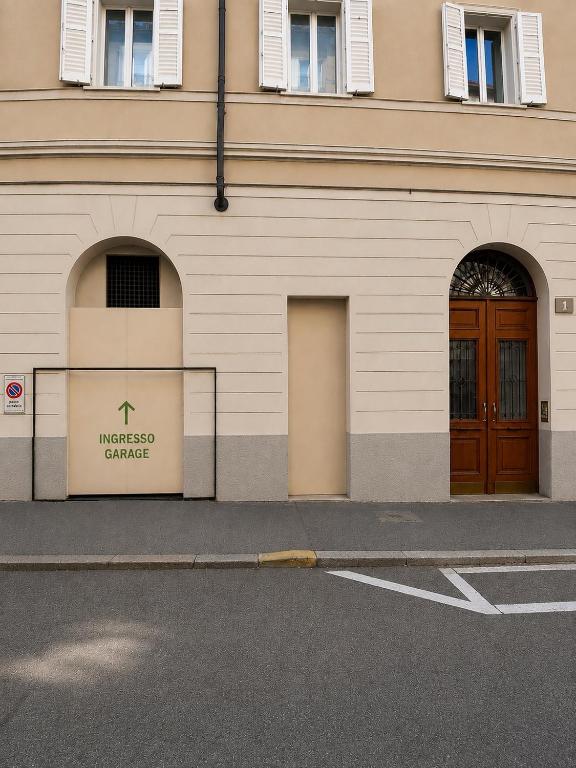 Street entrance to the apartment's private garage