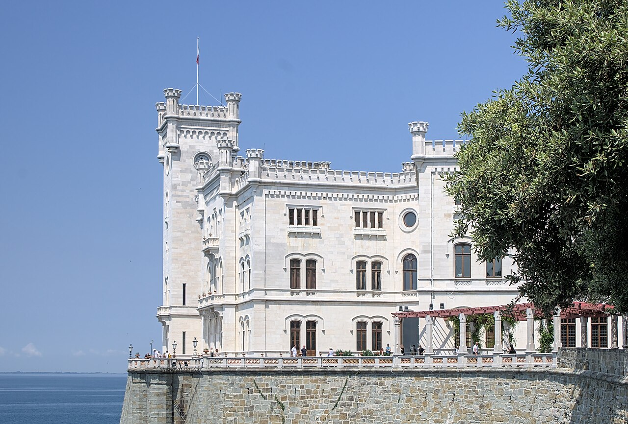 Miramare Castle overlooking the Adriatic Sea